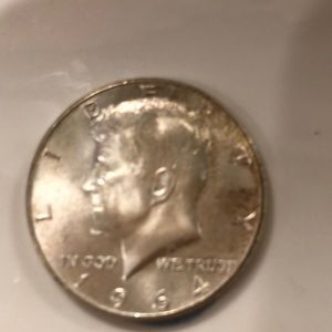 1964 silver half dollar shiny condition